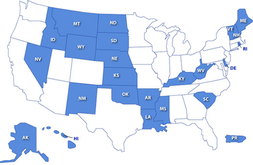 IDeA supports faculty development and enhancement of the research infrastructure at institutions located in Alaska, Arkansas, Delaware, Hawaii, Idaho, Kansas, Kentucky, Louisiana, Maine, Mississippi, Montana, Nebraska, Nevada, New Hampshire, New Mexico, North Dakota, Oklahoma, Puerto Rico, Rhode Island, South Carolina, South Dakota, Vermont, West Virginia and Wyoming