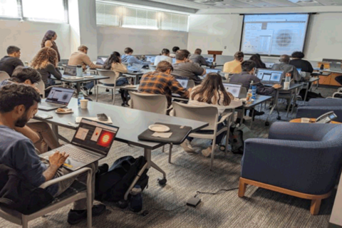 A classroom full of adults.