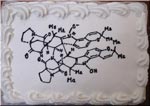 Cake decorated with a two-dimensional structure of the molecule, stephacidin B