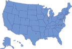 Map of Molecular Biophysics Predoctoral Research Training Program Institutions
